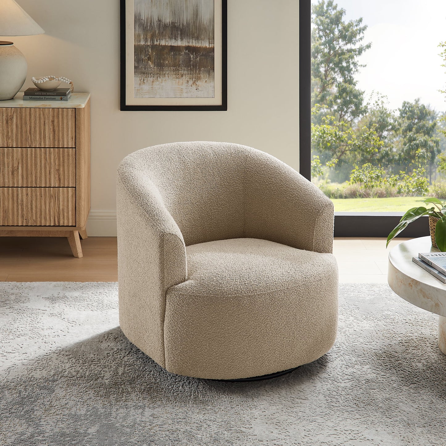 Mainstays Boucle Swivel Accent Chair